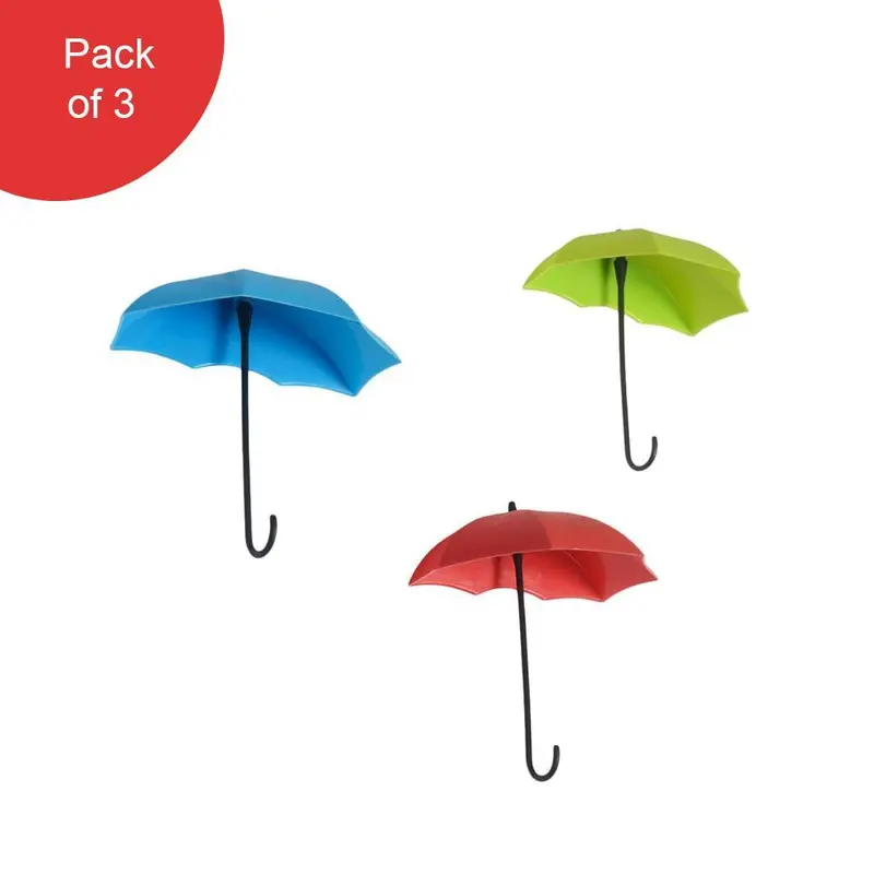 0486 Wall-Mount Umbrella & Key Organizer – 3-Piece Decorative Hook Set 1