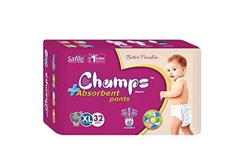 0956 Premium Champs Pant-Style Diapers – Extra-Large (Xl), High-Absorbency, 32-Count Pack 1