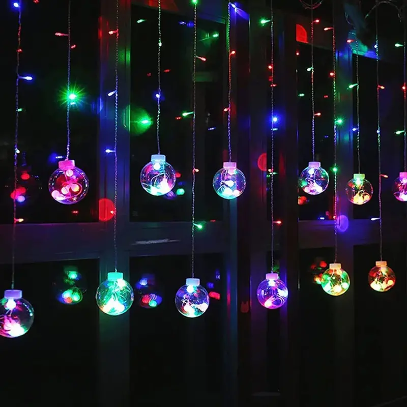 12-Ball Wish String Lights – 8-Foot Multicolor Led Decoration For Celebrations 1