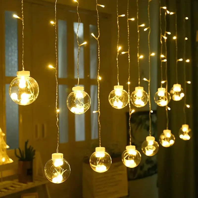 12-Ball Wish String Lights – 8-Foot Warm White Led Fairy Light Strand 1