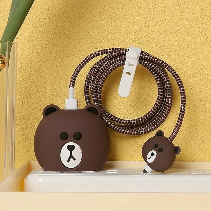13262 Cartoon-Themed Silicone Iphone Charger Cover – Protective & Stylish Sleeve 1