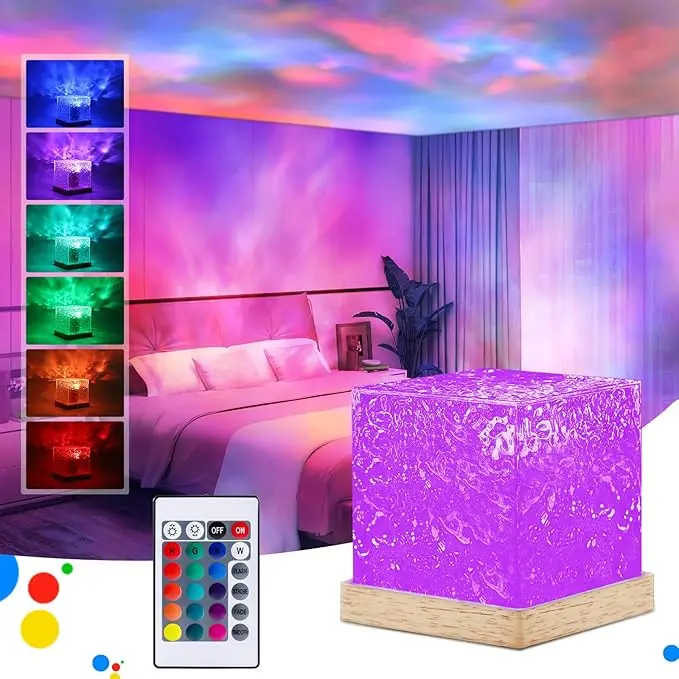 13478 Rotating Water Ripple Night Light – Led Mood Lamp With Remote Control 1