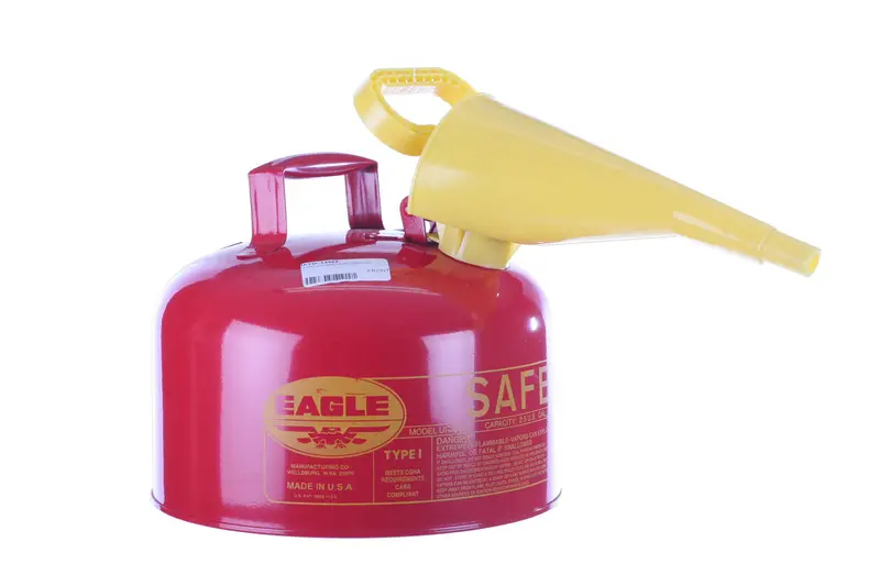 2.5-Gallon Red Steel Fuel Can – Compact & Leak-Proof 1