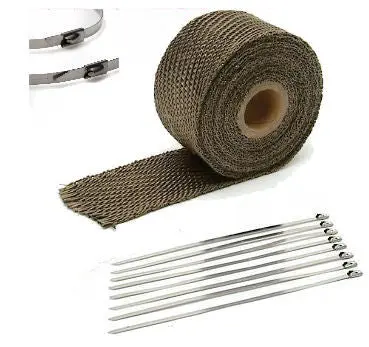 2" × 25' Titanium Exhaust Heat Wrap Roll For Performance Headers 1
