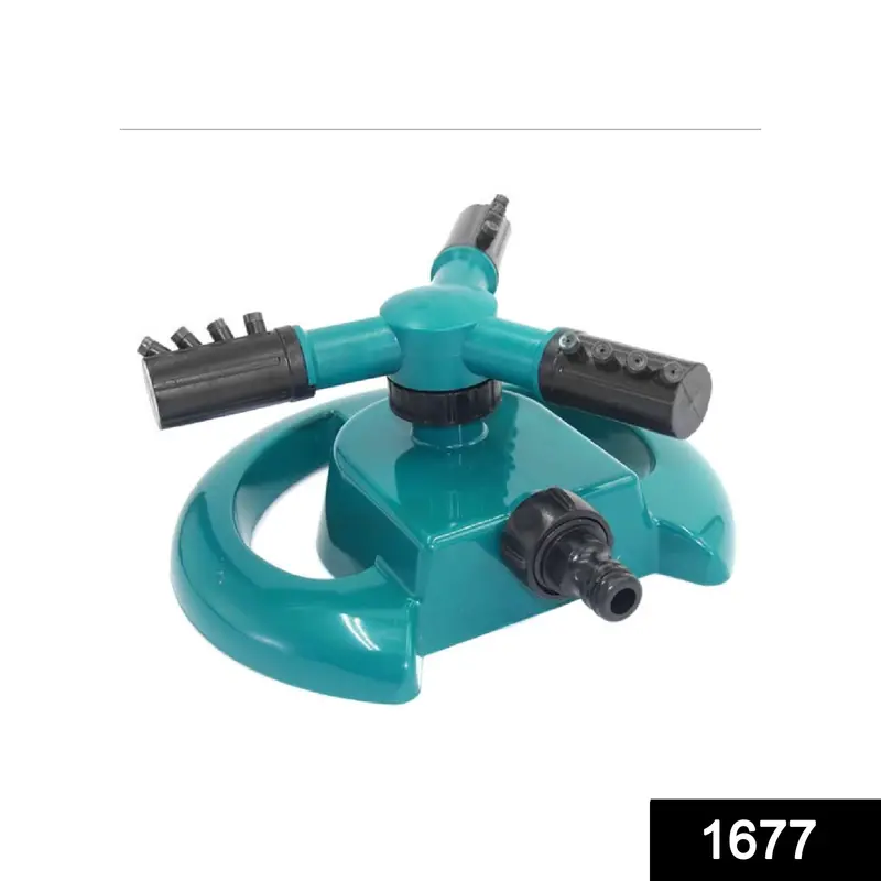3-Arm Rotating Garden Sprinkler – 360° Coverage Hose Irrigation System 1
