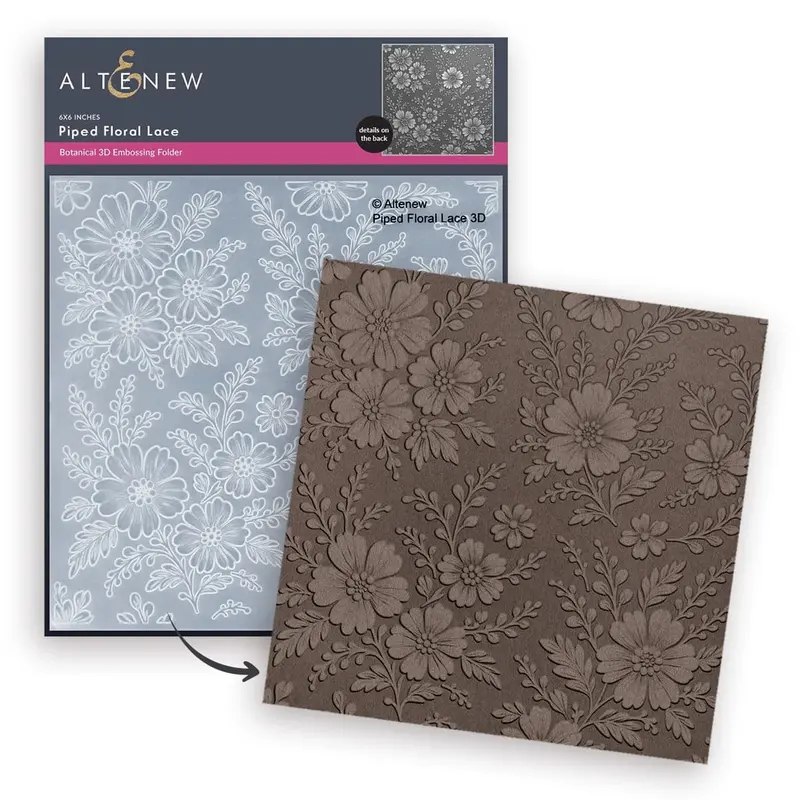 3D Floral Lace Embossing Folder: Piped Petal Texture 1