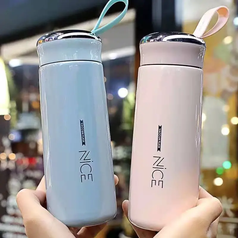 6955 Elegant Glass-Lined Stainless Steel Thermos – 400Ml Insulated Water Bottle 1