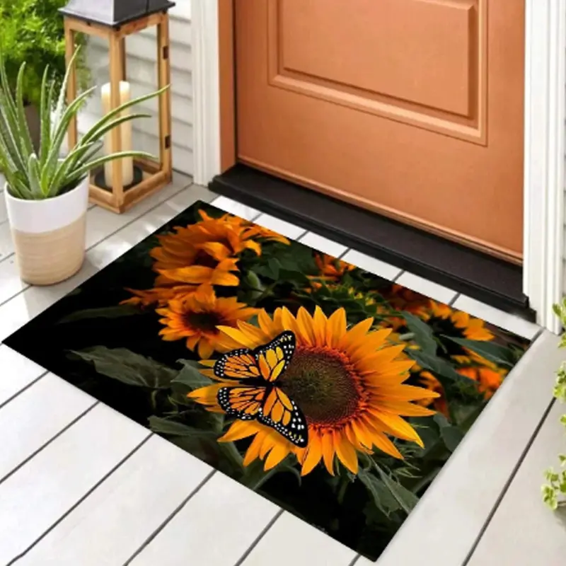 8165 Floral Jacquard Bath Mat – Non-Slip, Washable, All-Season Floor Rug (80X50 Cm) 1