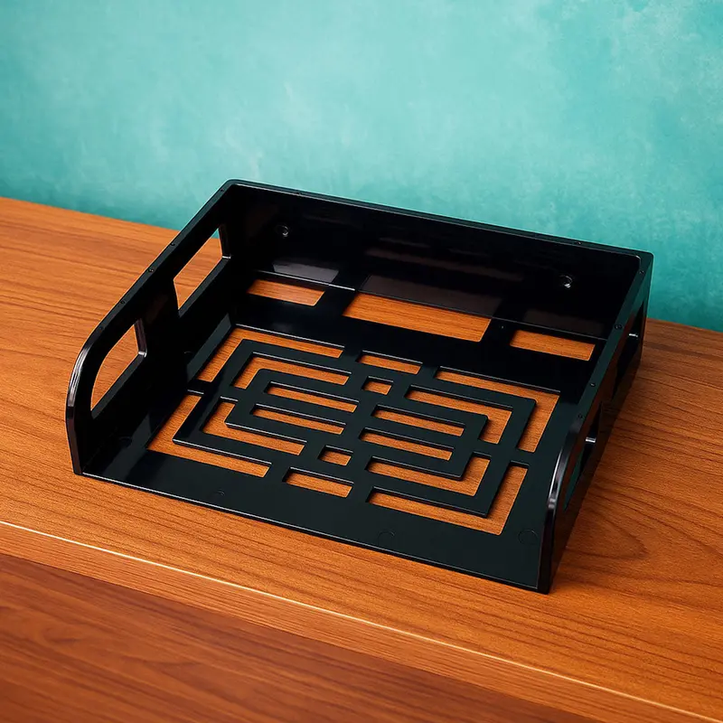 Abs Tv Setup Box Stand – Minimalist Black Media Organizer 1