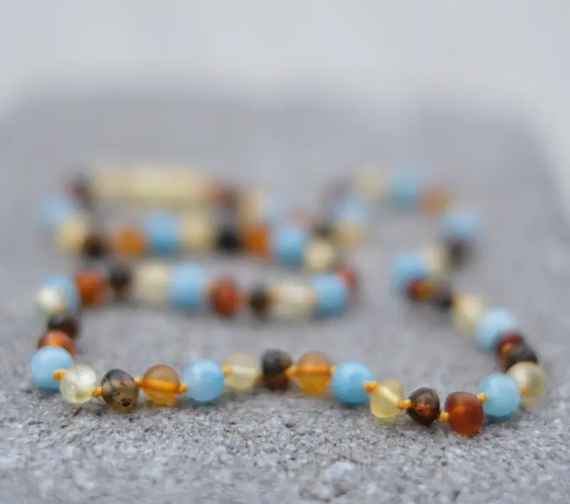 Adult Amber Jewelry Combo: Lemon Quartz, Green Jasper, Cognac Amber & Aqua Quartz 1