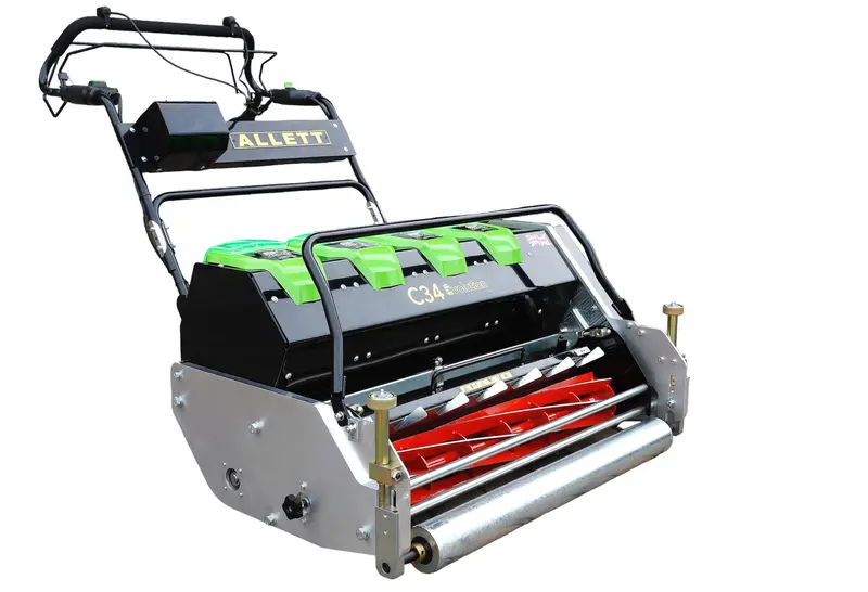 Allett C34 Evolution Mk2 Battery-Powered Cylinder Mower – Interchangeable Turf System 1