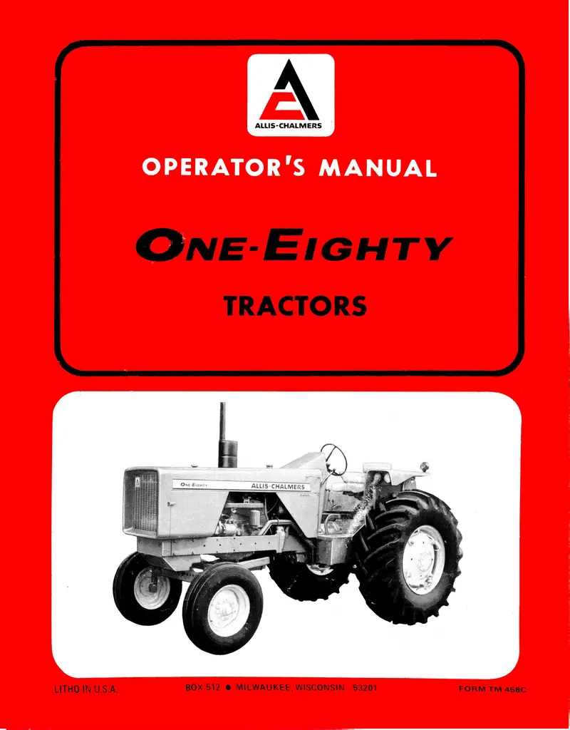 Allis-Chalmers 180 Farm Tractor Operator Handbook 1
