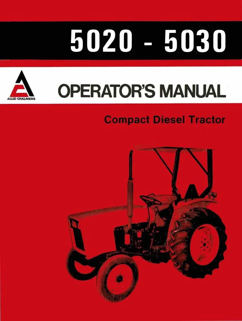 Allis-Chalmers 5020 And 5030 Compact Diesel Tractor Manual 1