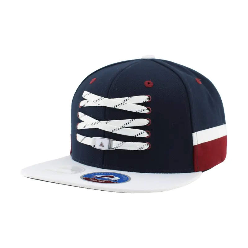 Alternate Logo Lacer-Style Colorado Avalanche Snapback Hat 1