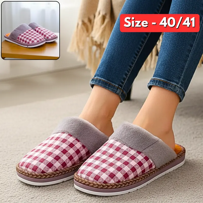 Am2430 Fuzzy Texture Unisex Slippers – Size 40/41, Soft & Cozy Multicolor Design 1