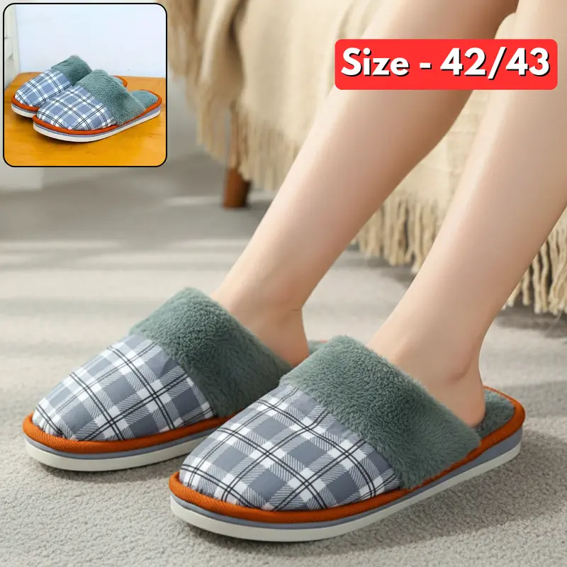 Am2432 Plush Unisex Winter Slippers – Size 42/43, Multicolor Comfort Footwear 1