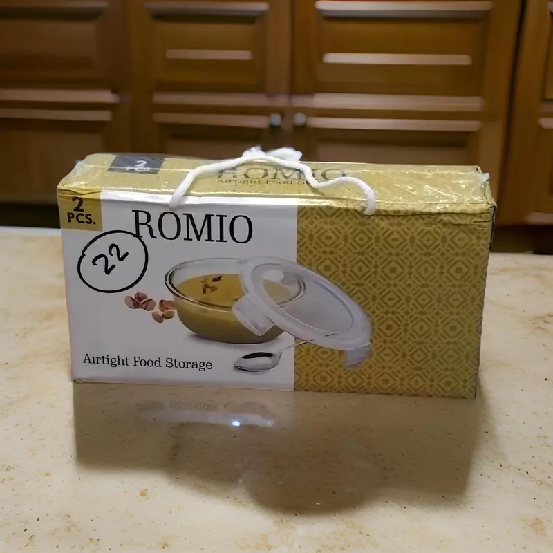 Am3006 Romio 400Ml Airtight Glass Lunch Box – 2-Piece Set 1