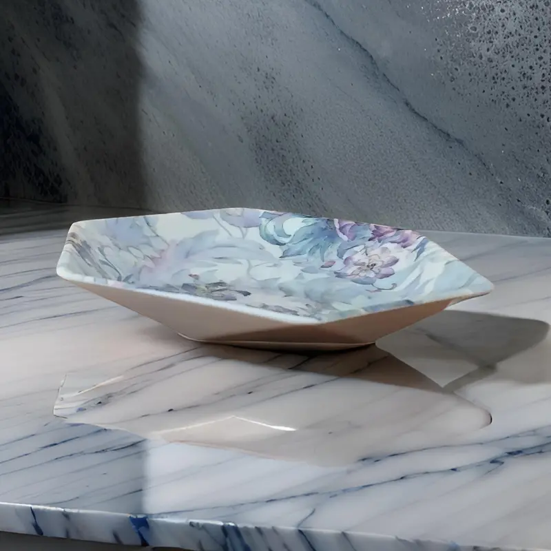 Am3226 Hexagonal Melamine Platters – Modern Geometric Design 1