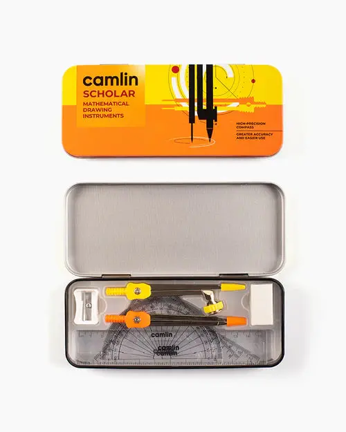 Am3301 Camlin Scholar Geometry Box – Comprehensive Drawing Tool Set For Students 1