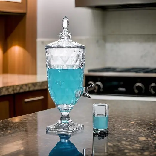 Am3722 Crystal Beverage Dispenser – Elegant Glass Dispensing Jug With Tap 1