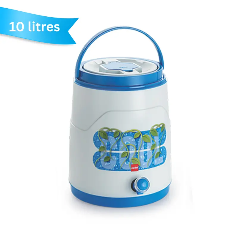 Am5160 Cello Fountain 10L Pu-Insulated Blue Water Jug – Wide-Mouth, Leak-Resistant & Travel-Ready 1