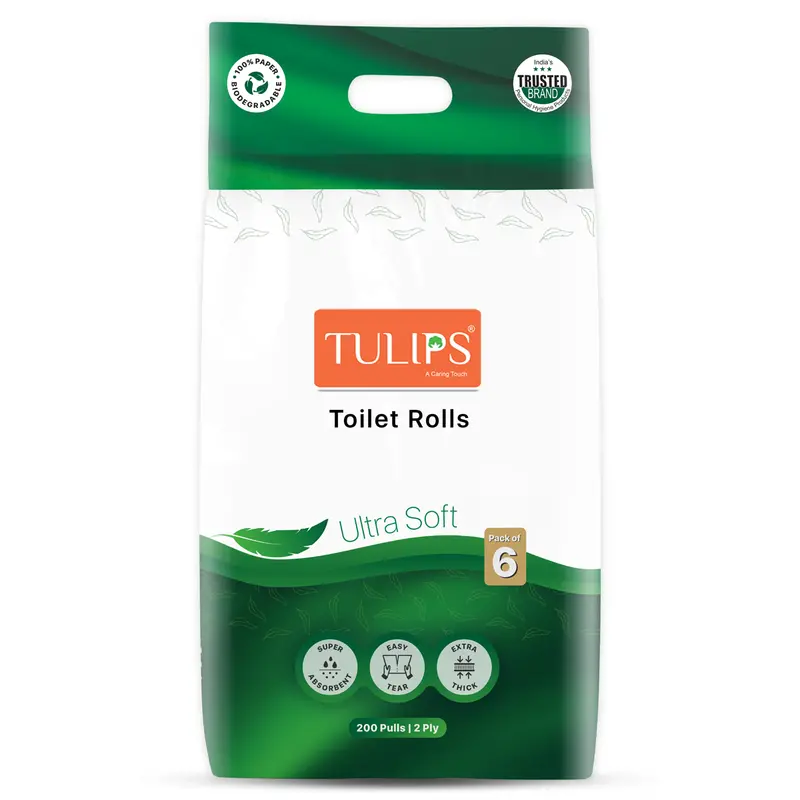 Am6426 Tulip Premium Toilet Paper – 6-Roll Pack, Soft & Strong 1