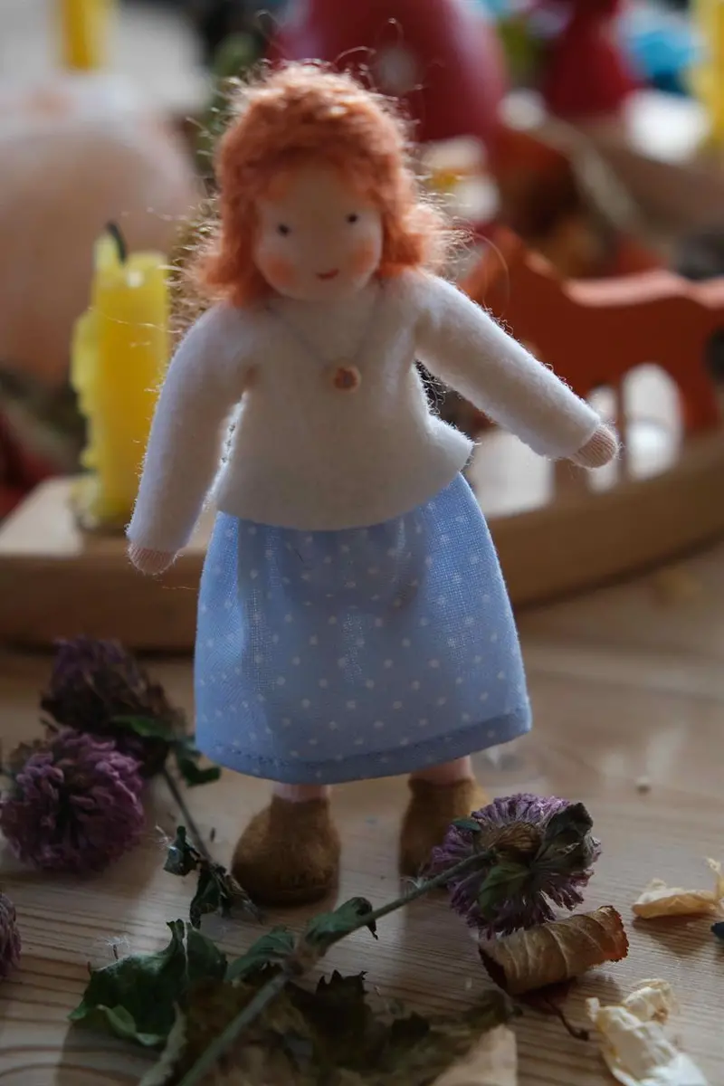 Ambrosius Doll: Mother Figure With Red Hair And Light-Blue Skirt 1