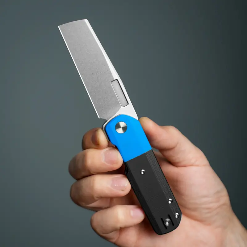 Avid 2 Blue And Black G10 Folding Knife With Stonewash Finish 1
