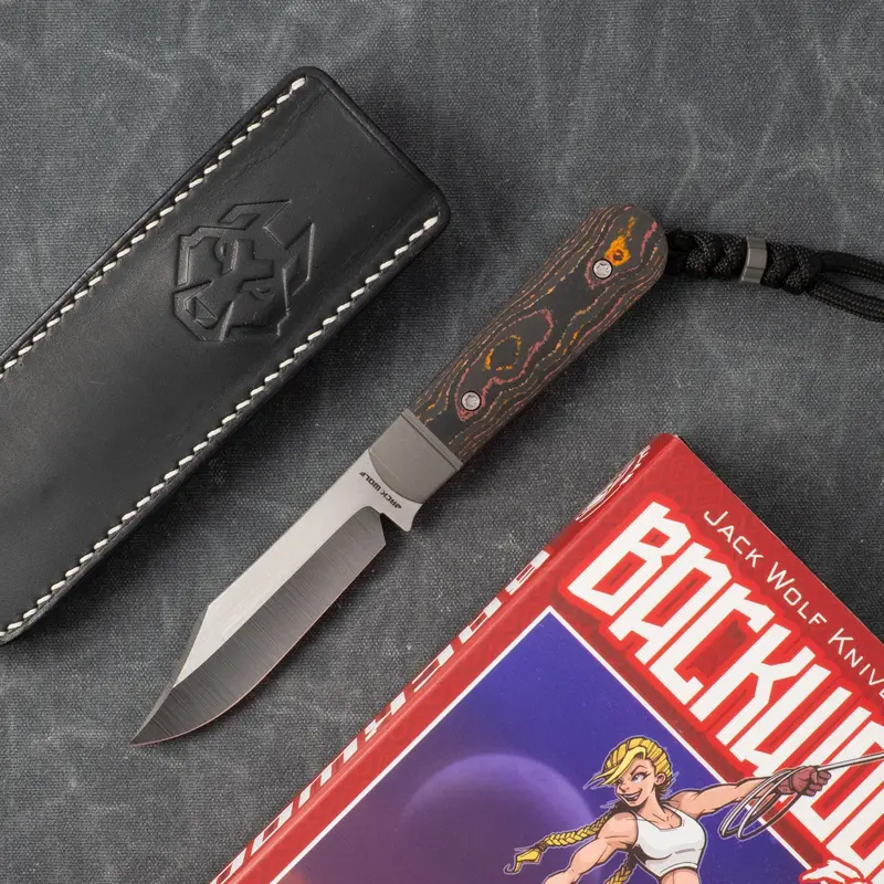 Backwoods Fixedc Fixed-Blade Knife With Camocarbon And Sunset Orange Accents 1