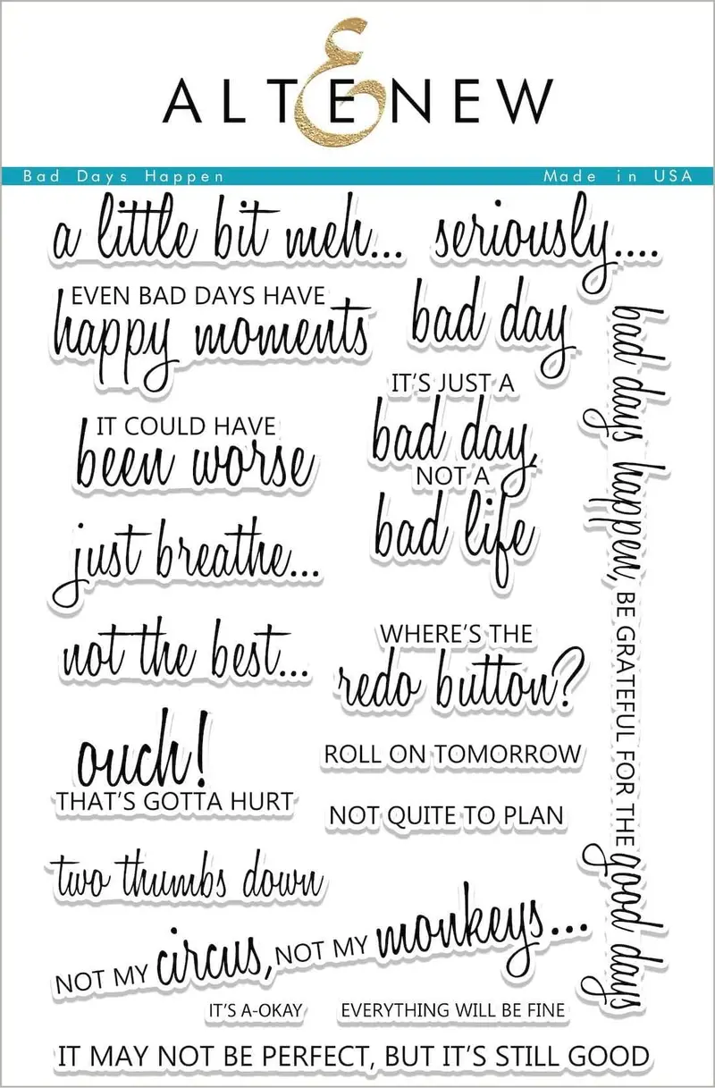 'Bad Days Happen' Sentiment Stamp Set For Empathetic Greeting Cards 1