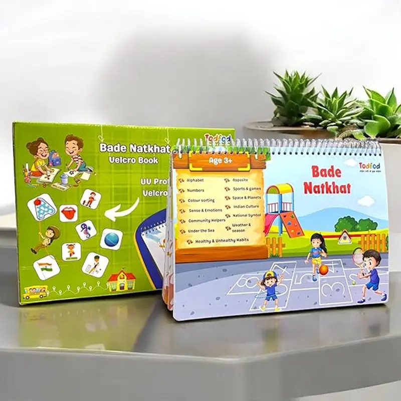 Bade Natkhat Early Learning Velcro Board Book – 13-Category Interactive Educational Toy For Toddlers 1