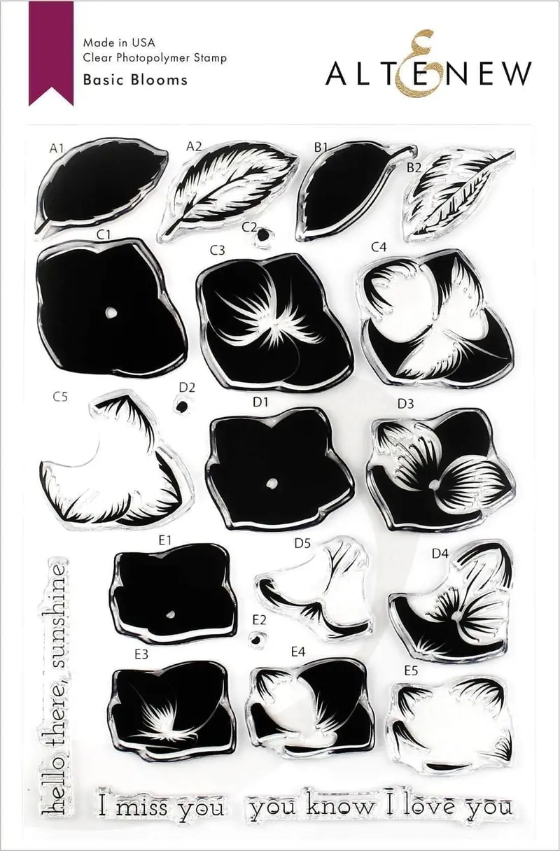 Basic Blooms Clear Photopolymer Stamp Collection – Simple Floral Designs 1