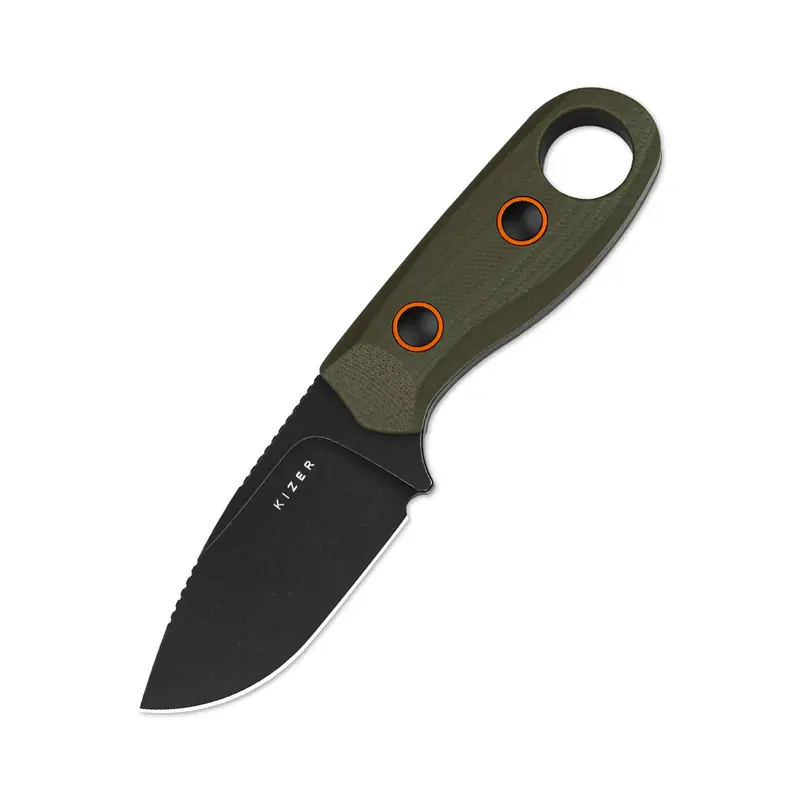 Beaver Drop Point Edc – D2 Steel With Green G10 Handle 1