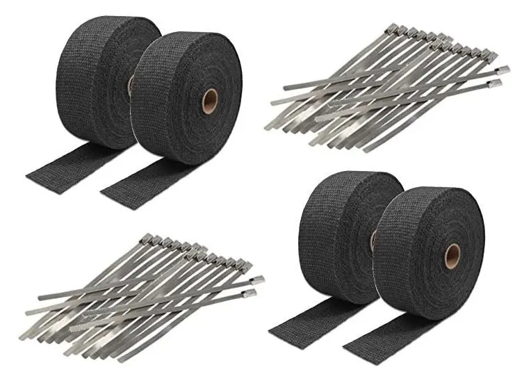 Black 4-Layer Exhaust Header Heat Wrap – 2" X 50' Roll 1