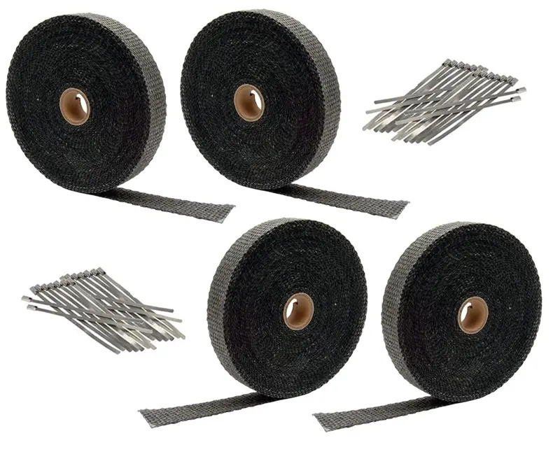 Black 4-Ply Exhaust Heat Wrap – 1" X 50' Roll (Pack Of 4) 1