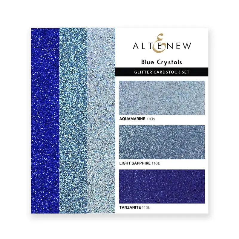 Blue Crystals Glitter Gradient Cardstock Set 1