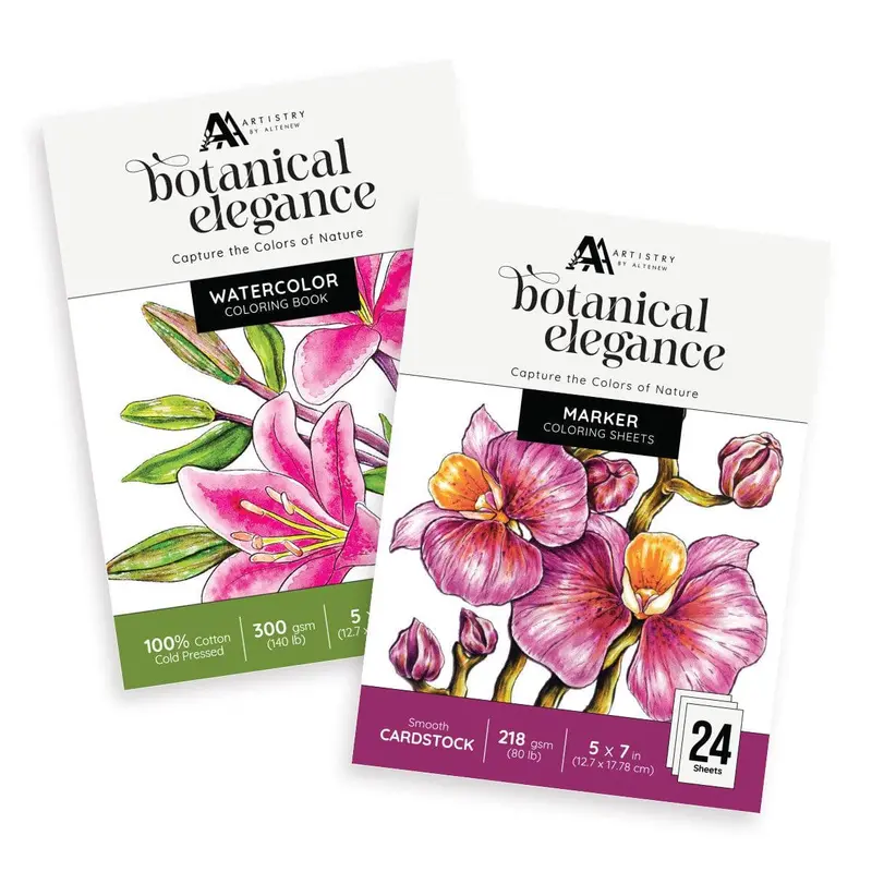 Botanical-Themed Coloring Book Collection For Adults & Teens 1