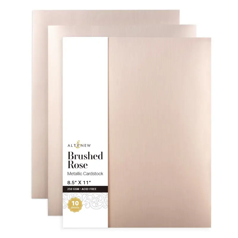 Brushed Rose Metallic Cardstock Pack – 10 Sheets 1