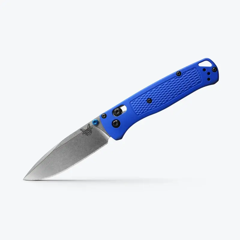 Bugout Knife – Blue Grivory Handle With Stonewash S30V Edge 1