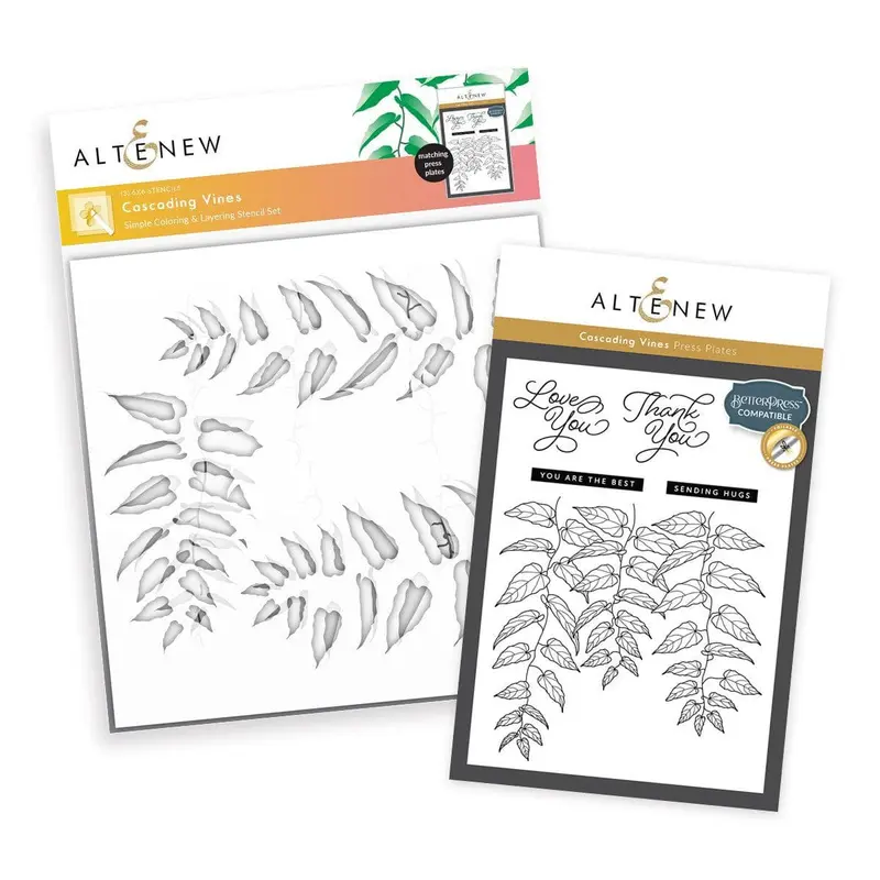 Cascading Vines Background Stencil 1