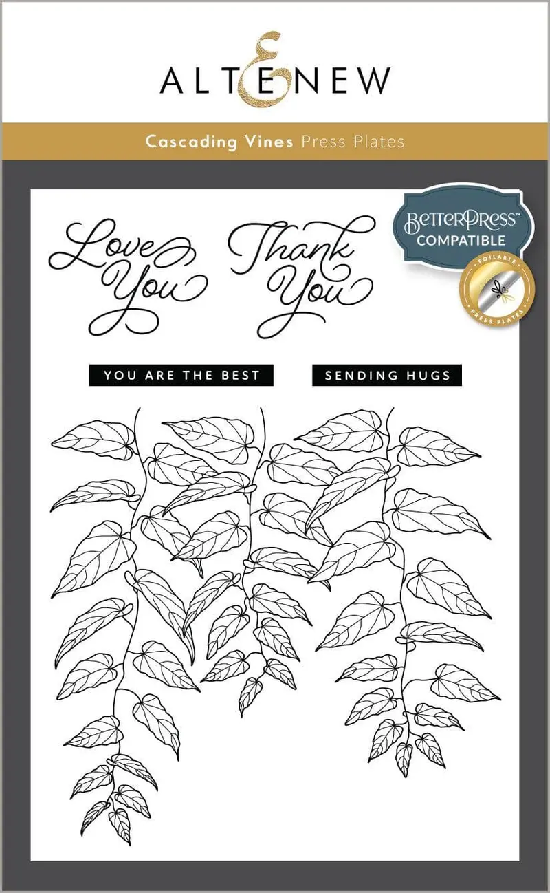Cascading Vines Embossing Plate Design 1