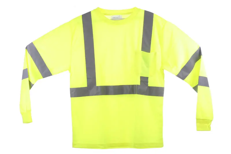 Class Iii High-Visibility Lime Long-Sleeve T-Shirt – 100% Polyester, 130G/M² Birdseye Knit, Reflective Trim 1