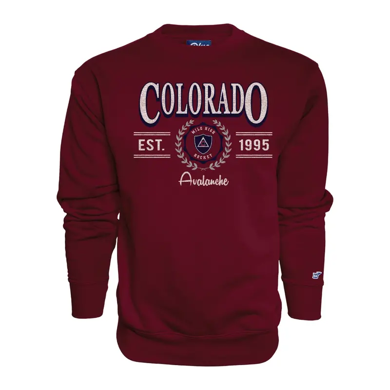 Colorado Avalanche Crest Embroidered Crewneck Sweatshirt 1