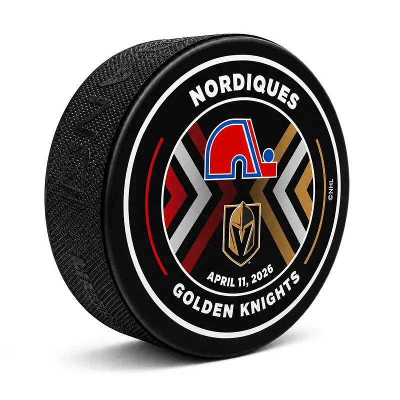 Colorado Avalanche Nordiques Vs. Golden Knights Throwback Puck 1