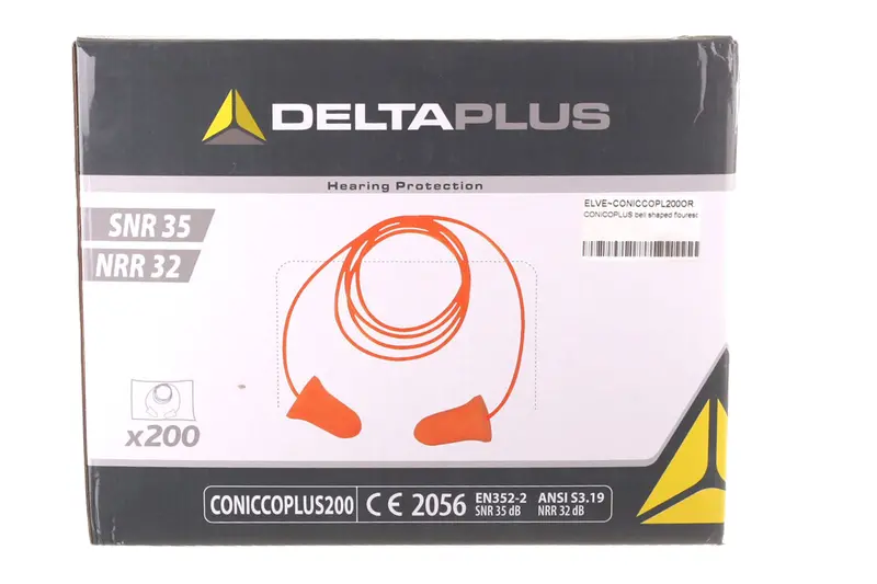 Conicoplus Bell-Shaped Fluorescent Orange Corded Earplugs (Nrr 32 Db, Ansi S3.19 Compliant) 1