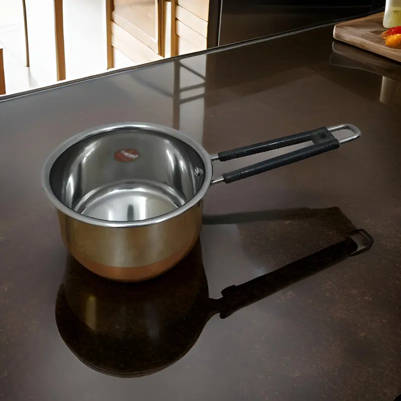 Copper-Infused Stainless Steel Saucepan – 3-Piece Flat-Bottom Milk & Sauce Cookware Set 1