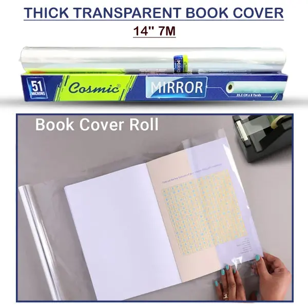 Cosmic Thick Clear Book Cover – 14-Inch, 7-Meter Durable Transparency 1
