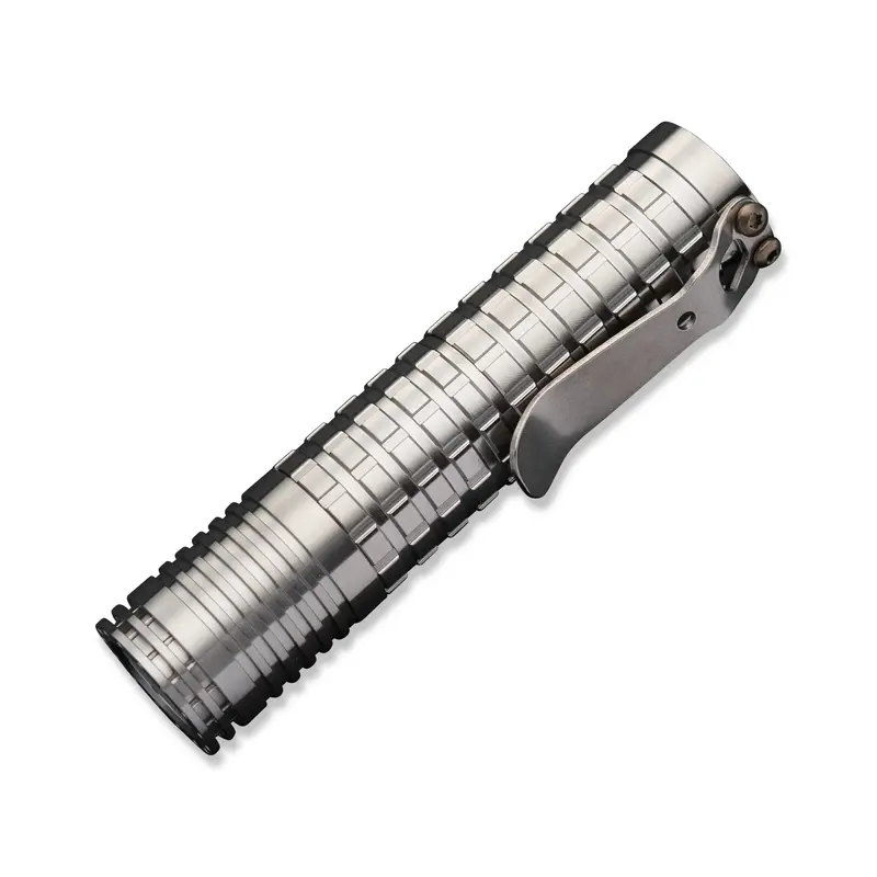 Dawn Triple Ti 18650 Flashlight – Raw Titanium Fragment Finish 1
