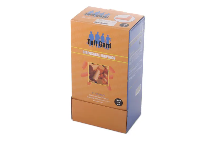 Disposable Uncorded Pu Foam Earplugs – Orange, Nrr 32 Db, 200 Pairs Per Box 1