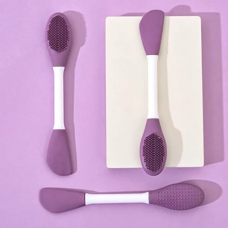 Dual-Ended Silicone Face Mask Brush – Gentle Cleansing & Mud Application Tool For Skincare 1